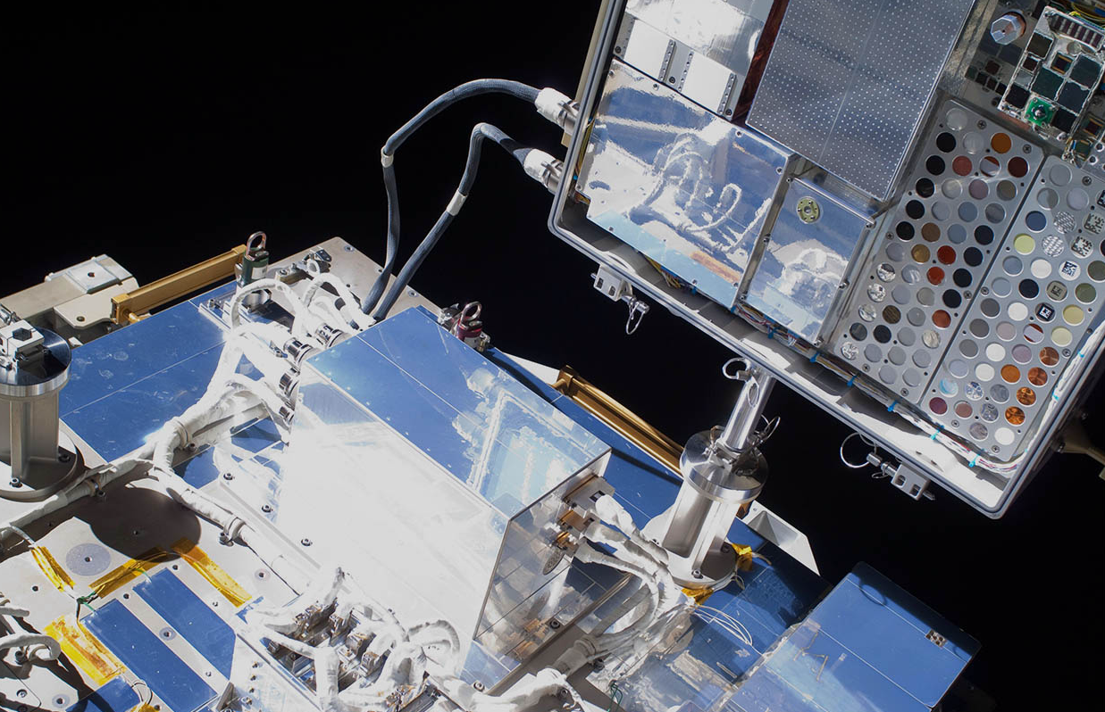 NASA image showing the MISSE in space
