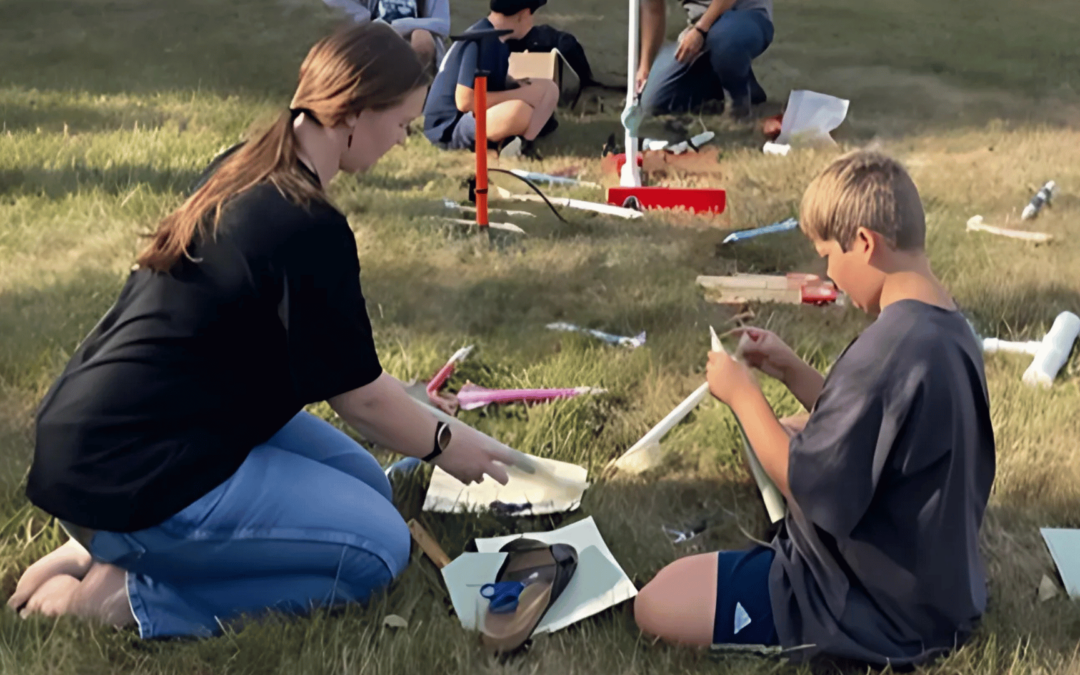 Rushlight Ventures prototype lead sparks curiosity at Antioch School with air-powered rocket launch