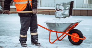 City worker removes snow