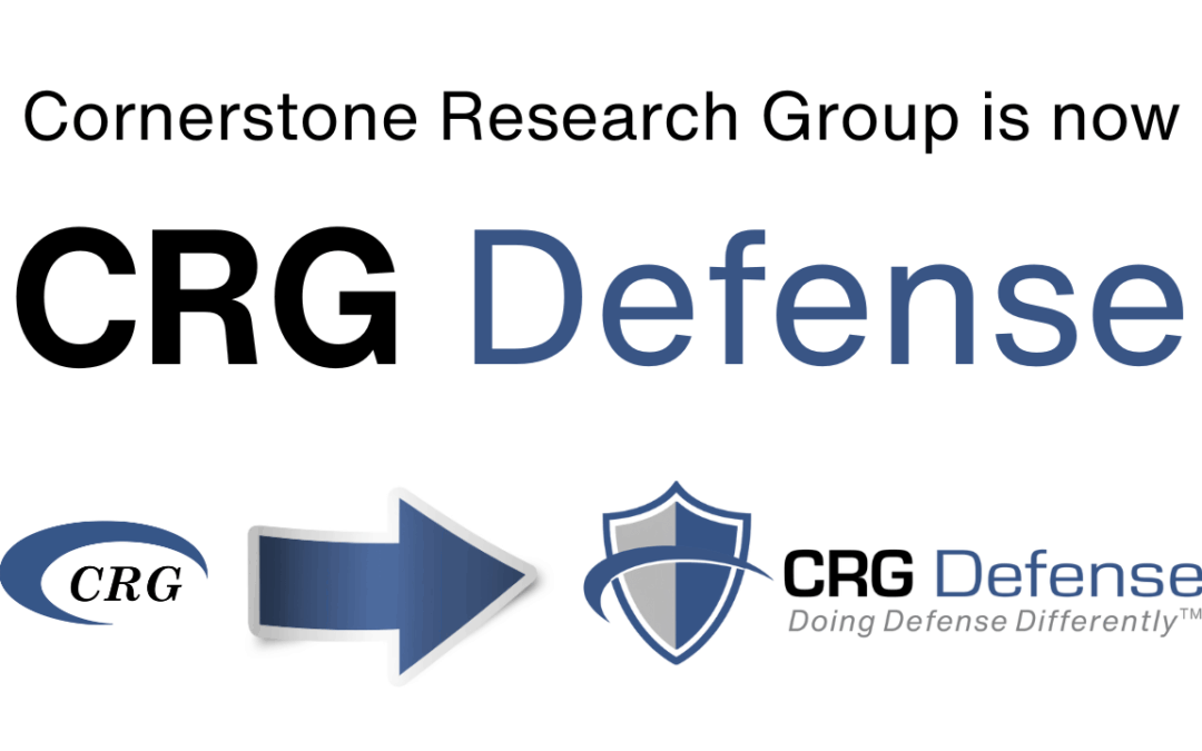 Cornerstone Research Group Adopts New Name: CRG Defense